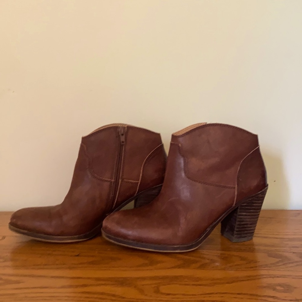 Lucky Brand Brown Wedge Booties